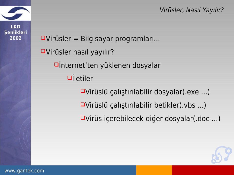 İnternet ten yüklenen dosyalar İletiler Virüslü