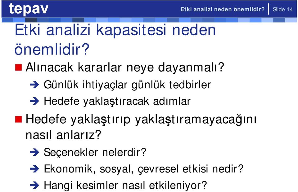 Günlük ihtiyaçlar günlük tedbirler Hedefe yaklaştıracak adımlar Hedefe