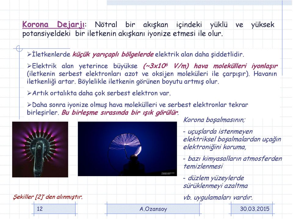 Böylelikle iletkenin göünen oyutu tmış olu. Atık otlıkt dh çok seest elekton v. Dh son iyonize olmuş hv moleküllei ve seest elektonl tek ileşile.