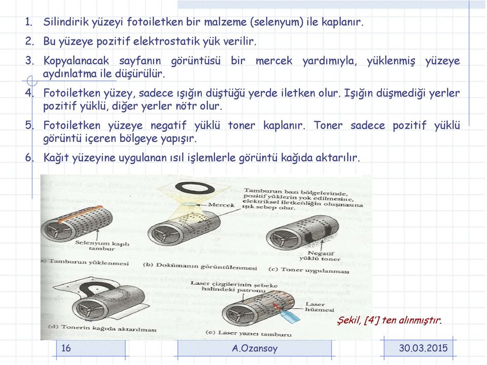 Fotoiletken yüzey, sdece ışığın düştüğü yede iletken olu. Işığın düşmediği yele pozitif yüklü, diğe yele nöt olu. 5.