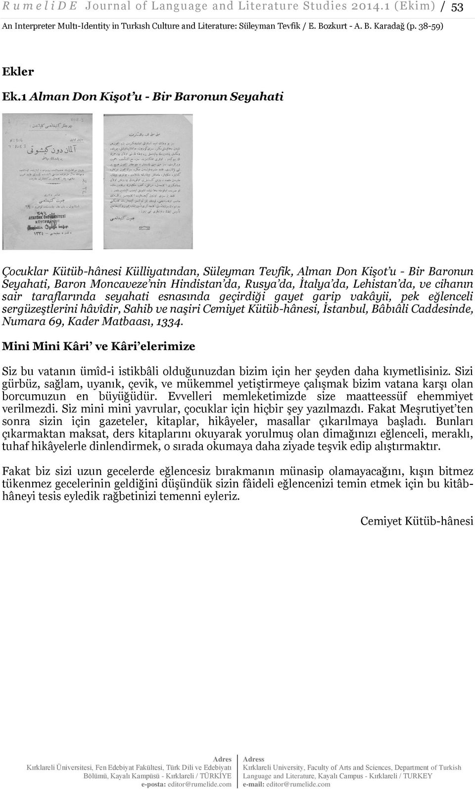 1 Alman Don Kişot u - Bir Baronun Seyahati Çocuklar Kütüb-hânesi Külliyatından, Süleyman Tevfik, Alman Don Kişot u - Bir Baronun Seyahati, Baron Moncaveze nin Hindistan da, Rusya da, İtalya da,