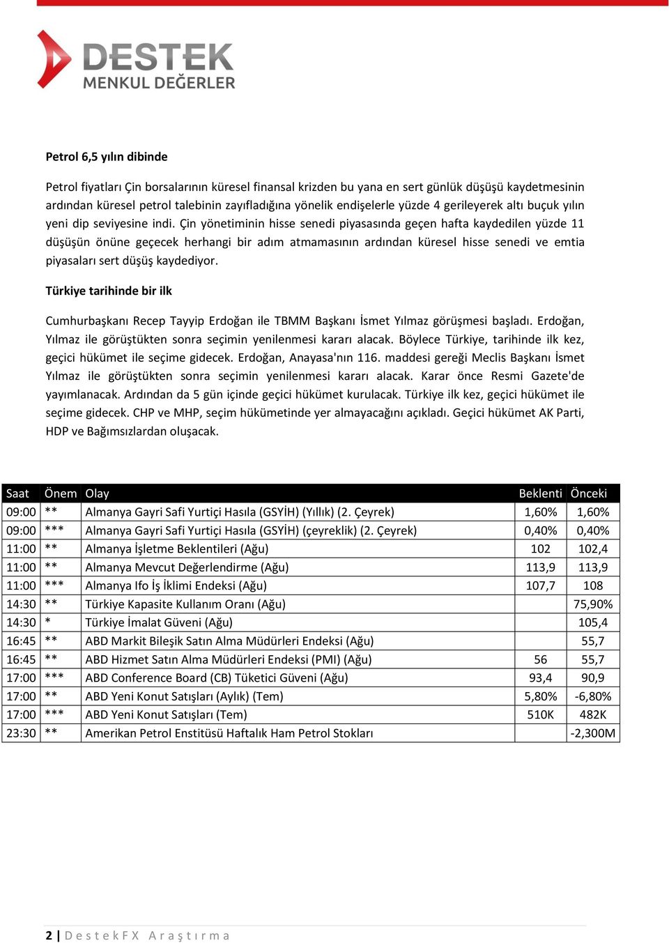 Çin yönetiminin hisse senedi piyasasında geçen hafta kaydedilen yüzde 11 düşüşün önüne geçecek herhangi bir adım atmamasının ardından küresel hisse senedi ve emtia piyasaları sert düşüş kaydediyor.