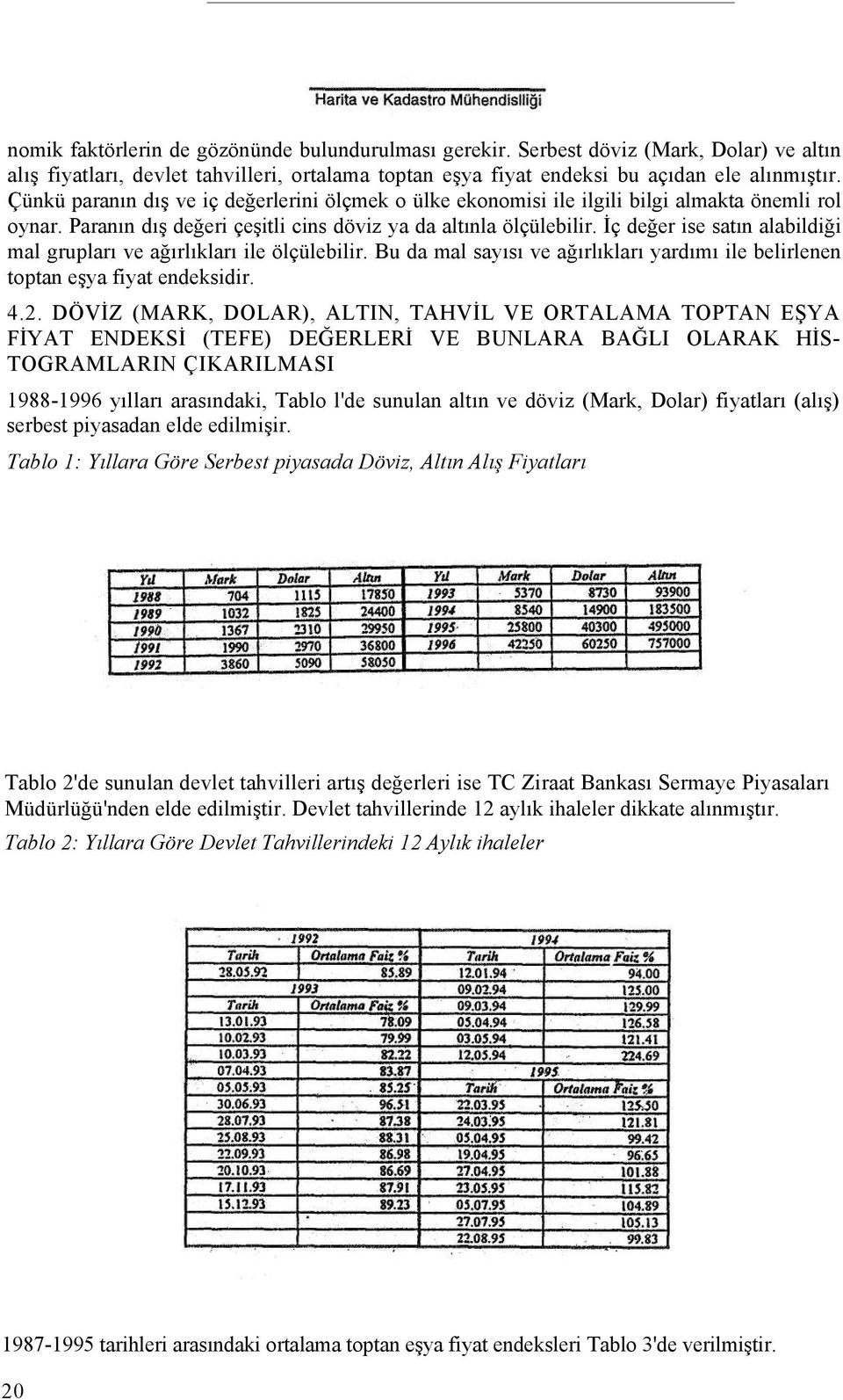 İç değer ise satın alabildiği mal grupları ve ağırlıkları ile ölçülebilir. Bu da mal sayısı ve ağırlıkları yardımı ile belirlenen toptan eşya fiyat endeksidir. 4.2.