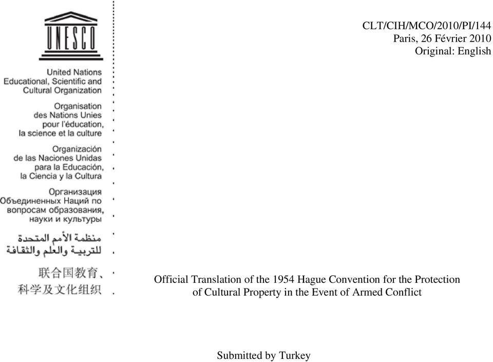 Hague Convention for the Protection of Cultural