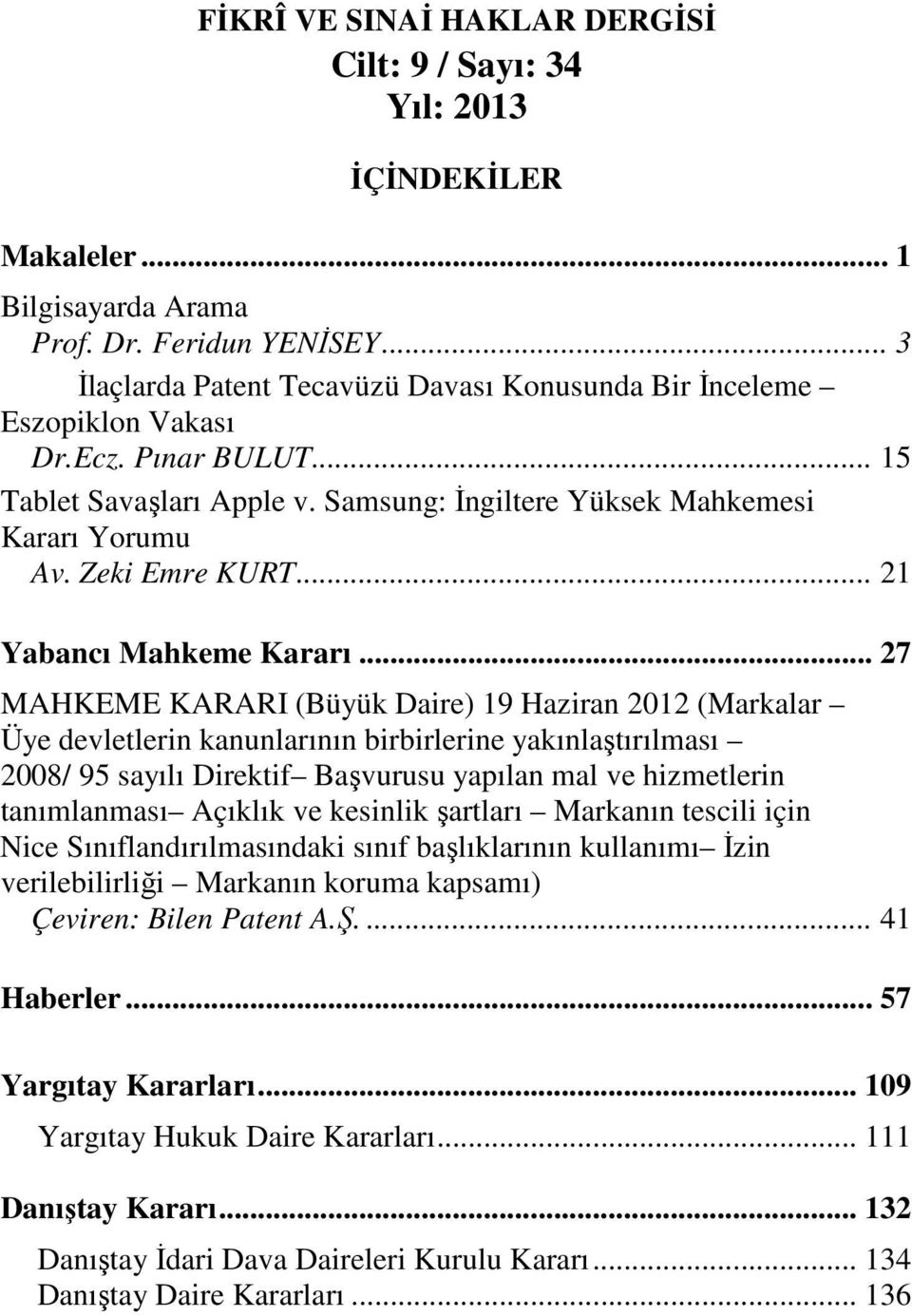 .. 21 Yabancı Mahkeme Kararı.