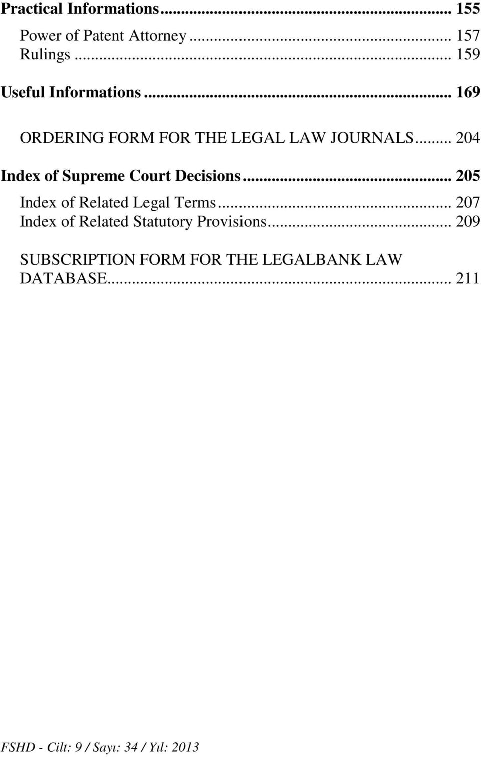 .. 204 Index of Supreme Court Decisions... 205 Index of Related Legal Terms.