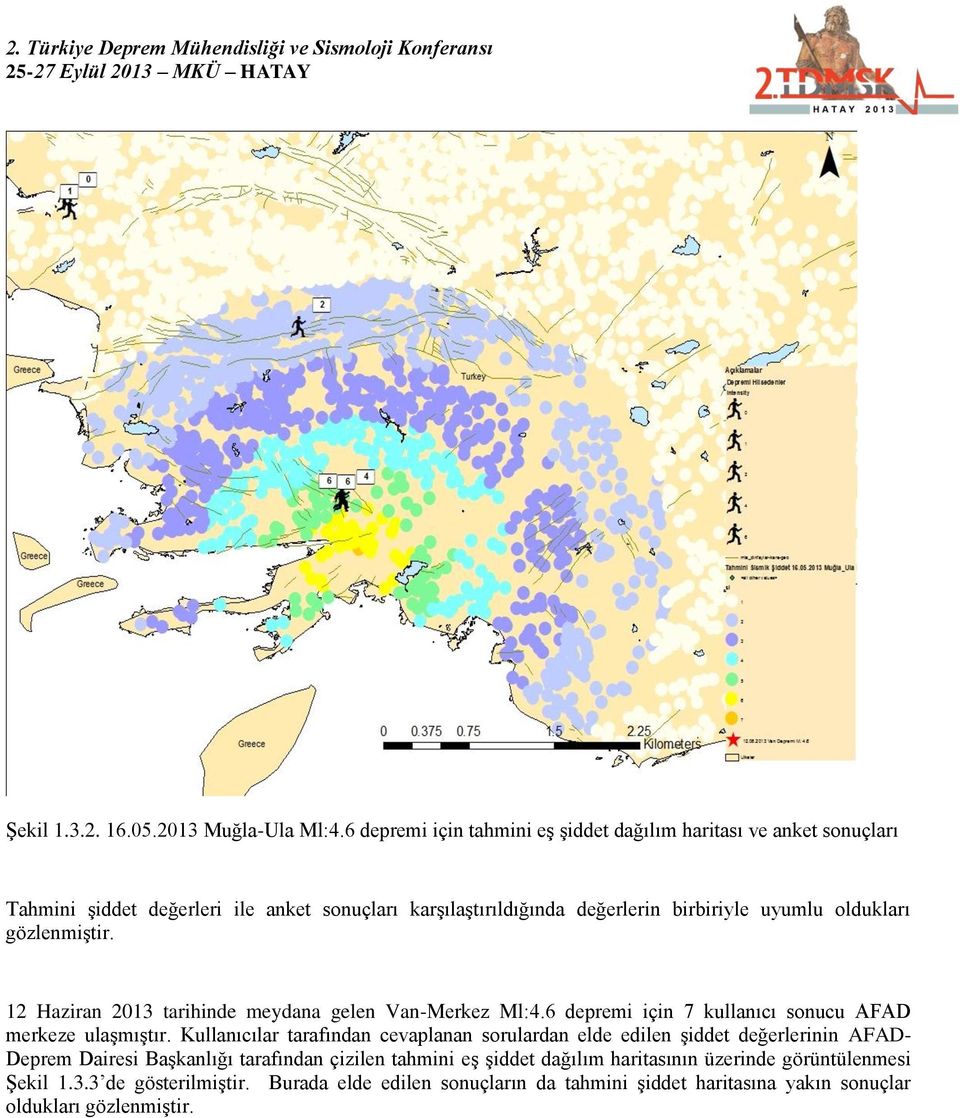 oldukları gözlenmiştir. 12 Haziran 2013 tarihinde meydana gelen Van-Merkez Ml:4.6 depremi için 7 kullanıcı sonucu AFAD merkeze ulaşmıştır.