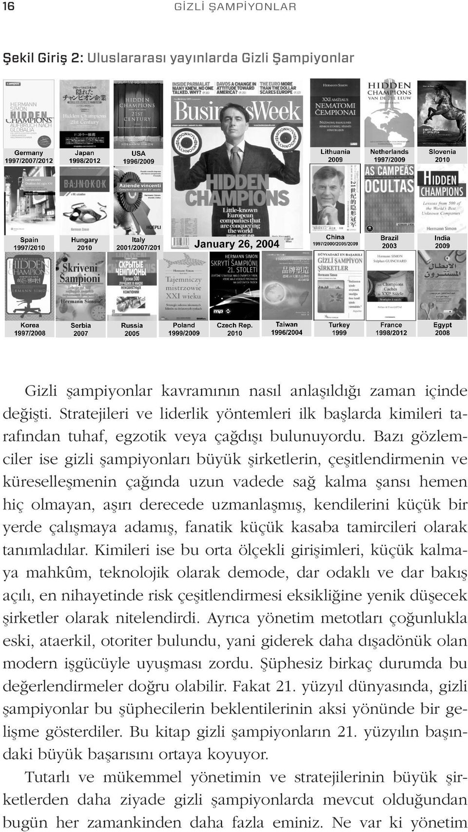 Bazı gözlemciler ise gizli şampiyonları büyük şirketlerin, çeşitlendirmenin ve küreselleşmenin çağında uzun vadede sağ kalma şansı hemen hiç olmayan, aşırı derecede uzmanlaşmış, kendilerini küçük bir