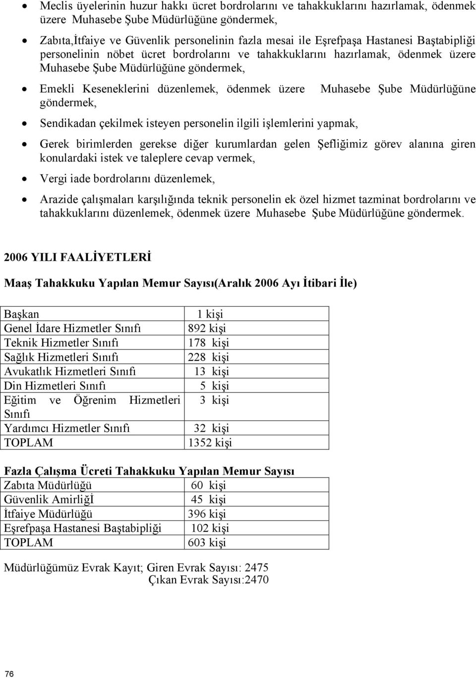 Şube Müdürlüğüne göndermek, Sendikadan çekilmek isteyen personelin ilgili işlemlerini yapmak, Gerek birimlerden gerekse diğer kurumlardan gelen Şefliğimiz görev alanına giren konulardaki istek ve