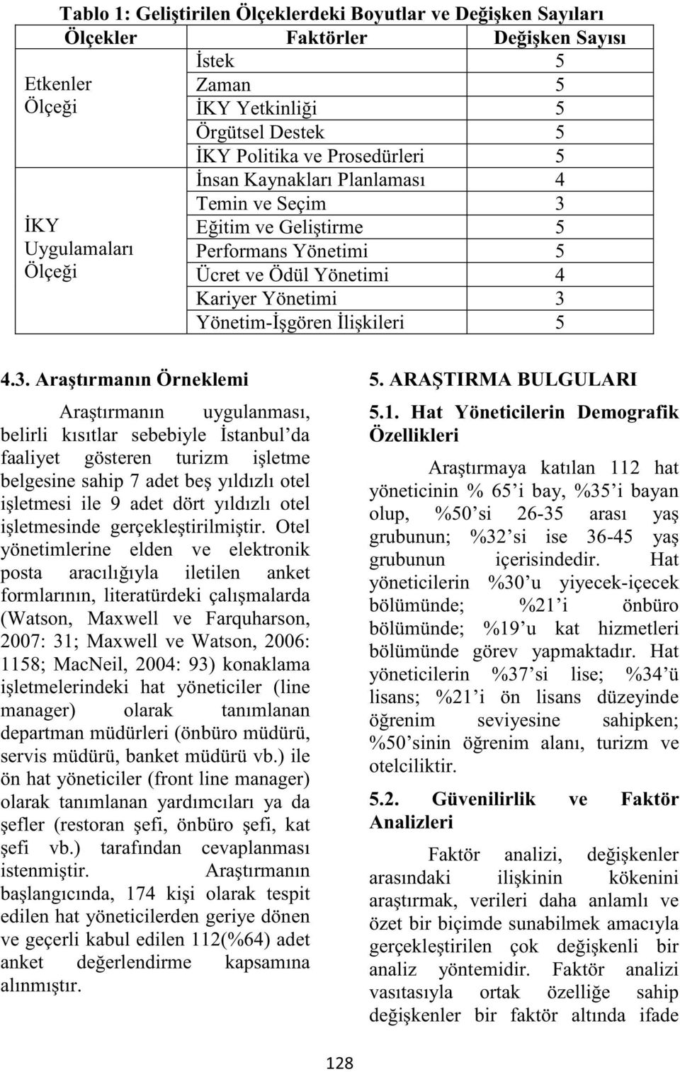 Eğitim ve Geliştirme 5 Performans Yönetimi 5 Ücret ve Ödül Yönetimi 4 Kariyer Yönetimi 3 