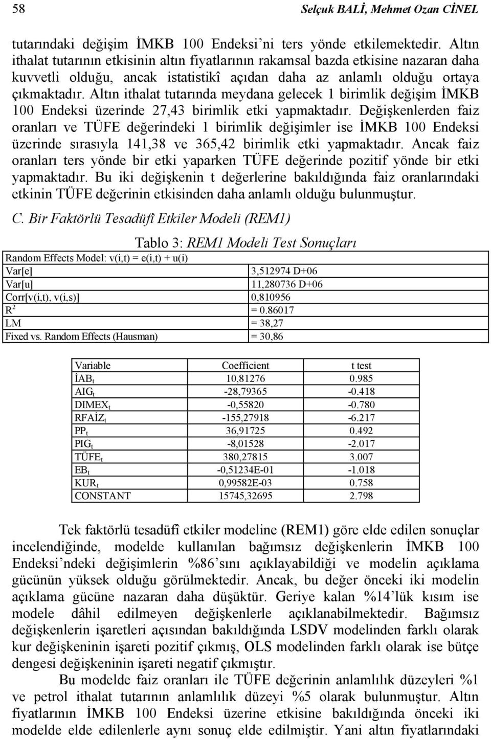 Altın ithalat tutarında meydana gelecek 1 birimlik değişim İMKB 100 Endeksi üzerinde 27,43 birimlik etki yapmaktadır.