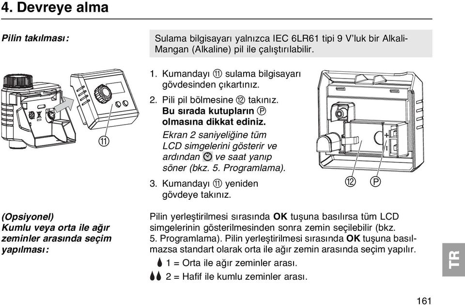 Kumandayı A yeniden gövdeye takınız.