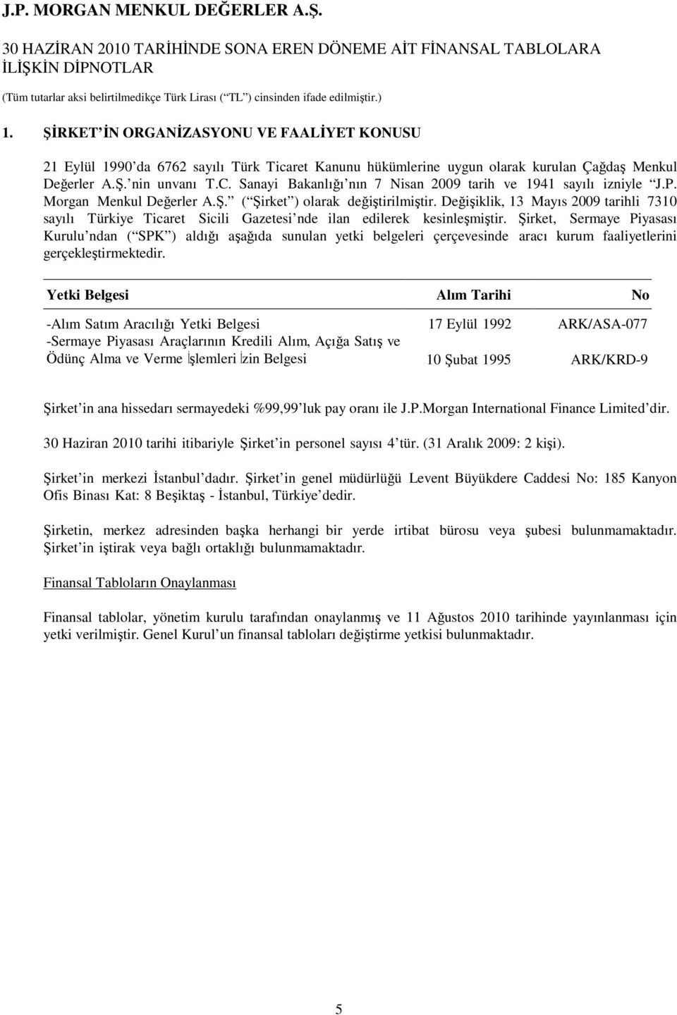 Değişiklik, 13 Mayıs tarihli 7310 sayılı Türkiye Ticaret Sicili Gazetesi nde ilan edilerek kesinleşmiştir.