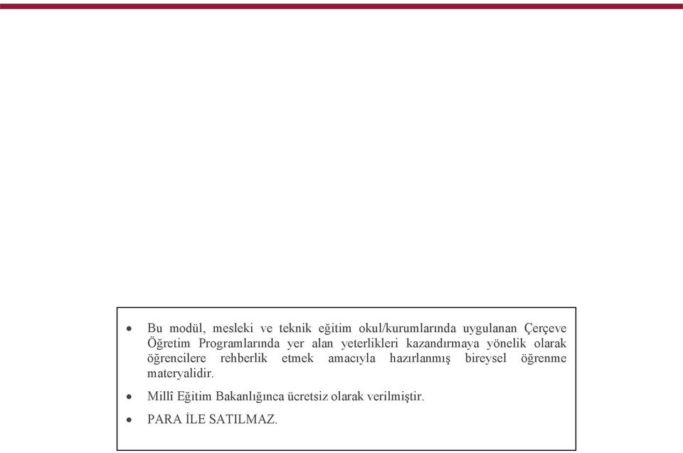 öğrencilere rehberlik etmek amacıyla hazırlanmış bireysel öğrenme