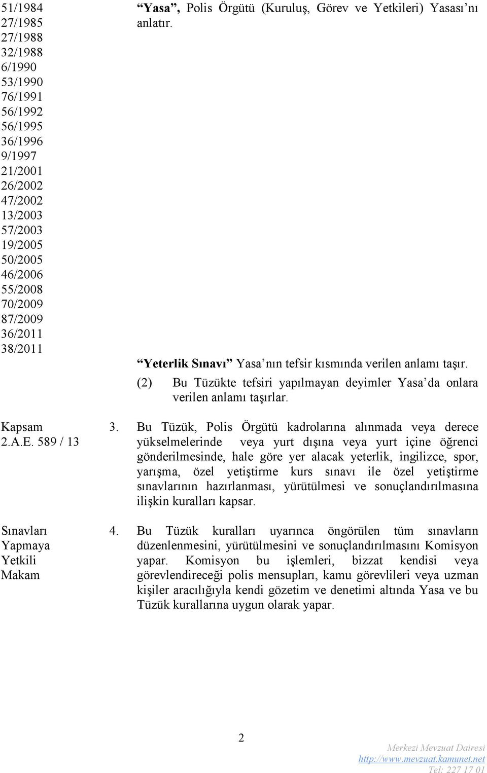 (2) Bu Tüzükte tefsiri yapılmayan deyimler Yasa da onlara verilen anlamı taşırlar. 3.