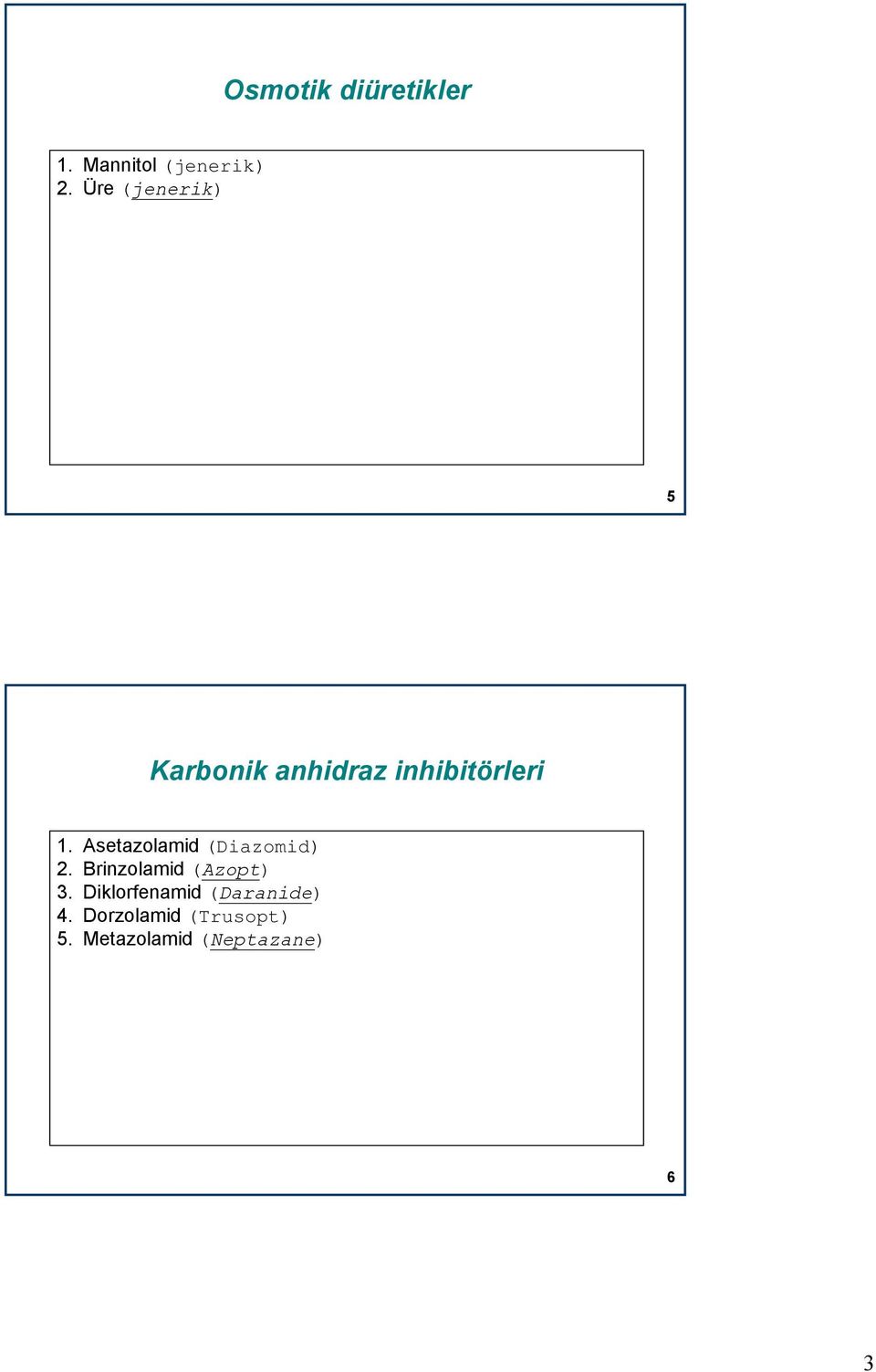 Asetazolamid (Diazomid) 2. Brinzolamid (Azopt) 3.