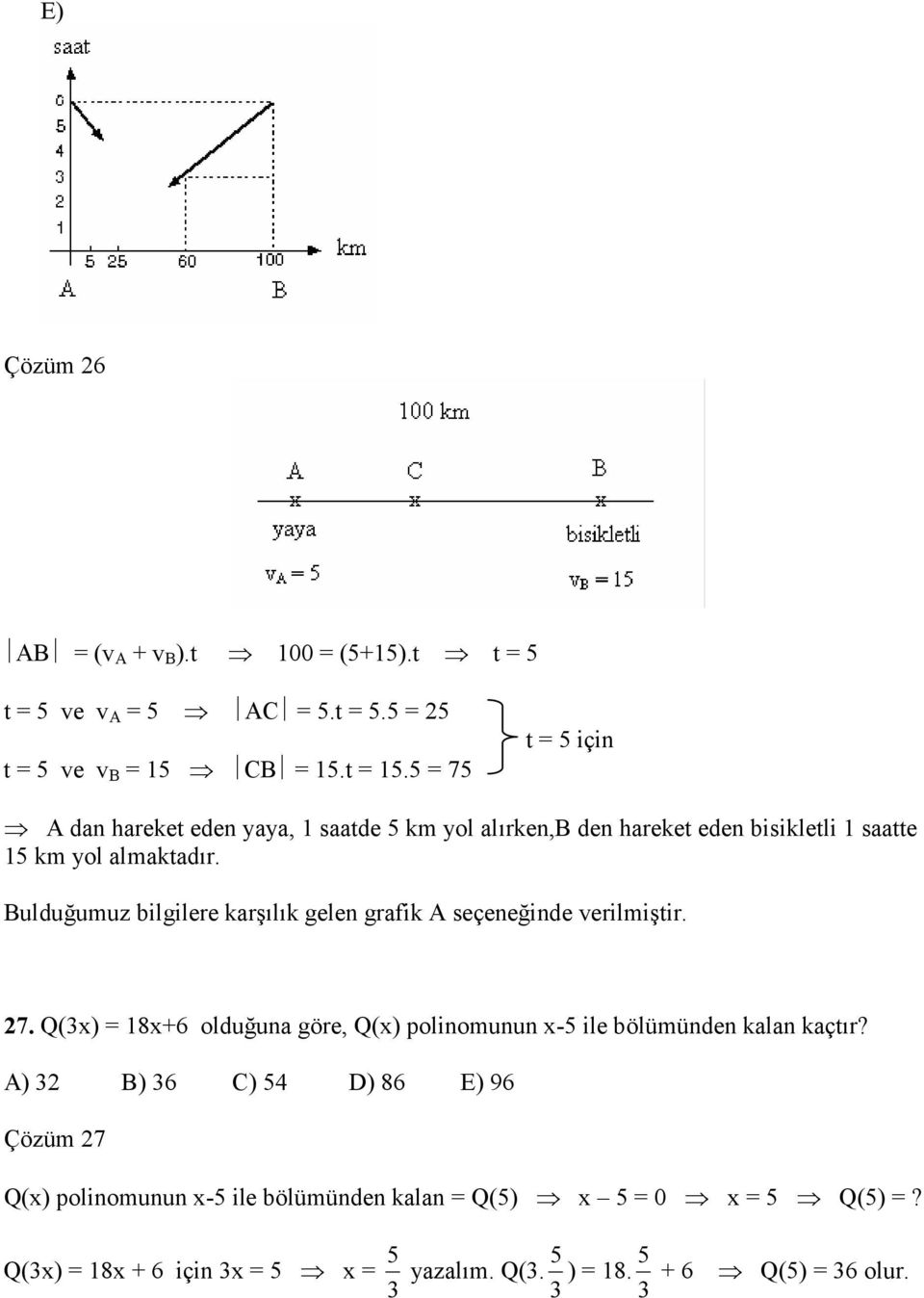 Bulduğumuz bilgilere karşılık gelen grafik A seçeneğinde verilmiştir. 7.