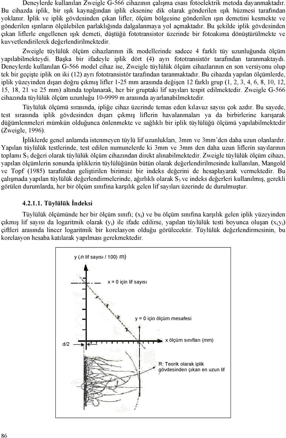 İplik ve iplik gövdesinden çıkan lifler, ölçüm bölgesine gönderilen ışın demetini kesmekte ve gönderilen ışınların ölçülebilen parlaklığında dalgalanmaya yol açmaktadır.