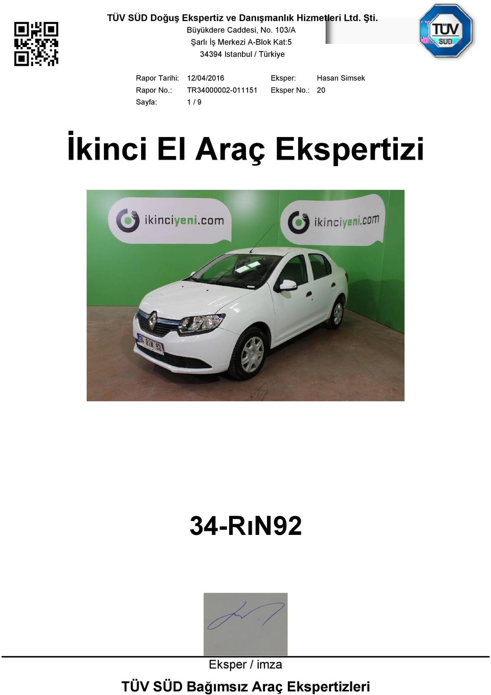 Eksper / imza TÜV SÜD