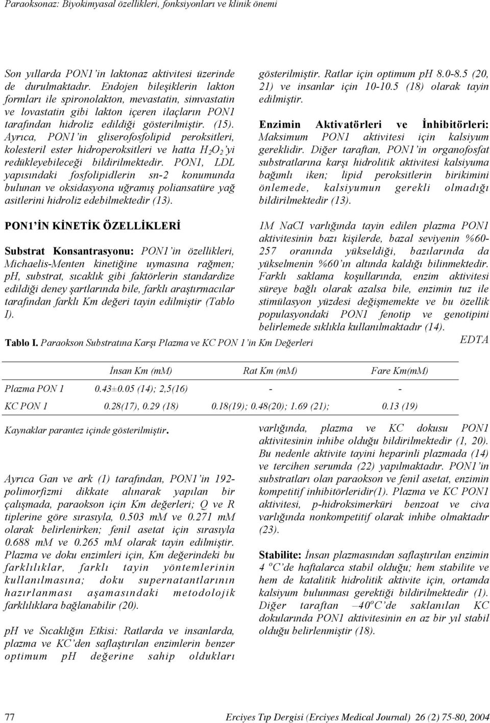 Ayrıca, PON1 in gliserofosfolipid peroksitleri, kolesteril ester hidroperoksitleri ve hatta H 2 O 2 yi redükleyebileceği bildirilmektedir.