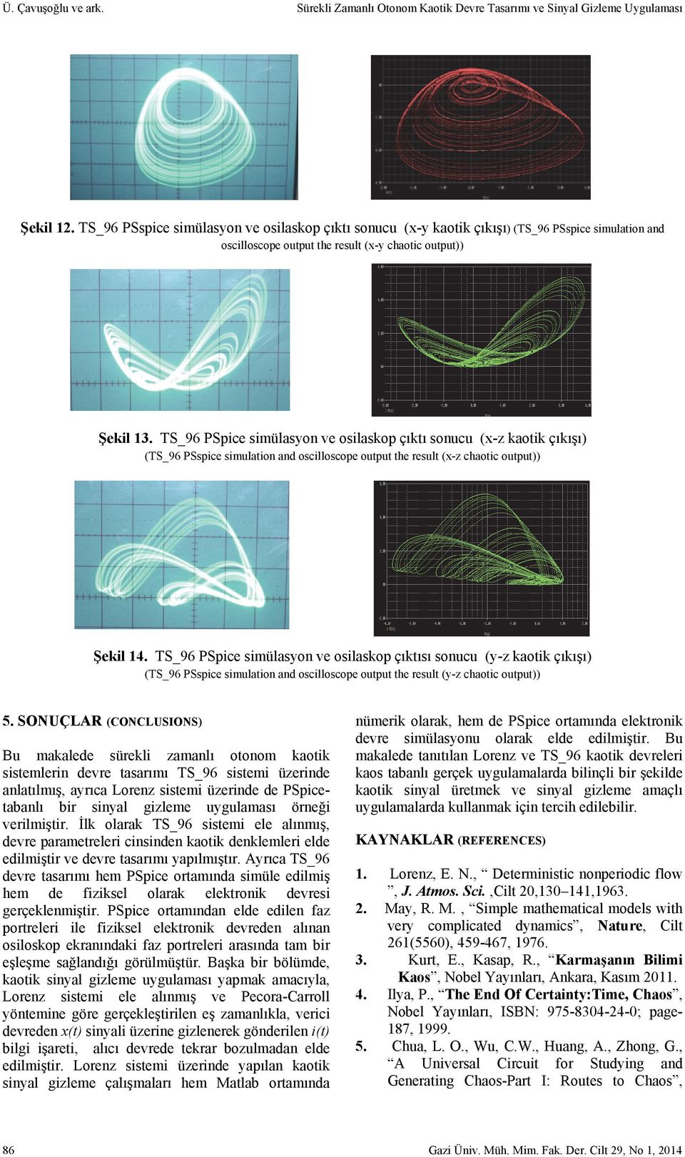 TS_9 PSpice imülayon ve oilakop çıktı onucu (xz kaotik çıkışı) (TS_9 PSpice imulation and ocillocope output the reult (xz chaotic output)) Şekil.