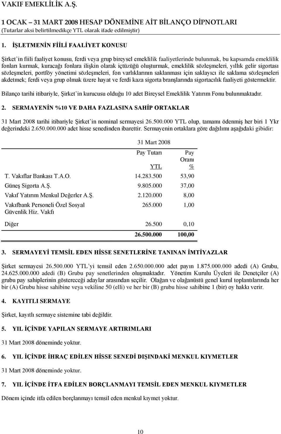 veya grup olmak üzere hayat ve ferdi kaza sigorta branşlarında sigortacılık faaliyeti göstermektir.