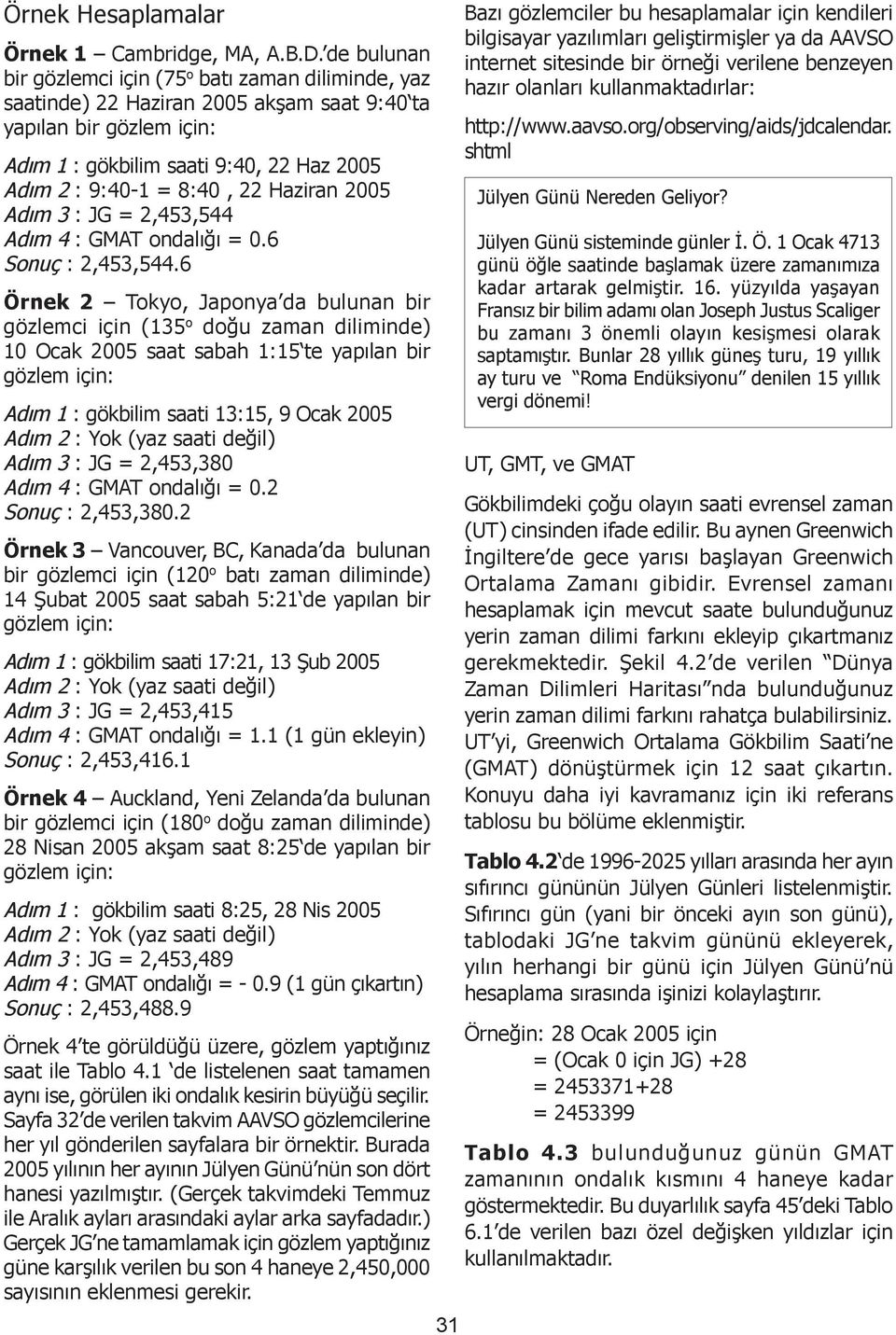 Haziran 2005 Adım 3 : JG = 2,453,544 Adım 4 : GMAT ondalığı = Sonuç : 2,453,544.