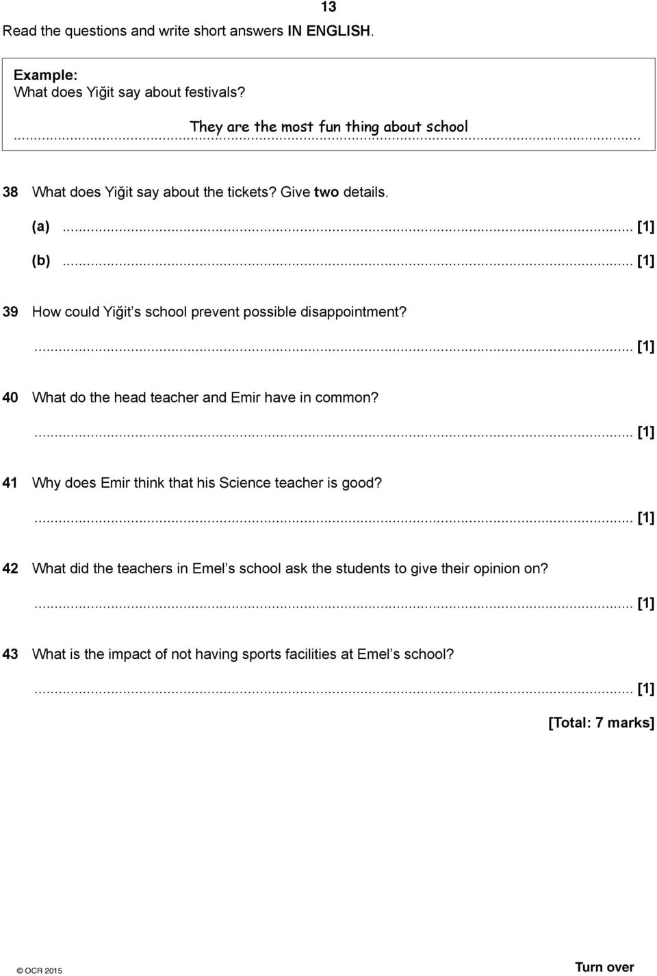 ... 40 What do the head teacher and Emir have in common?... 41 Why does Emir think that his Science teacher is good?