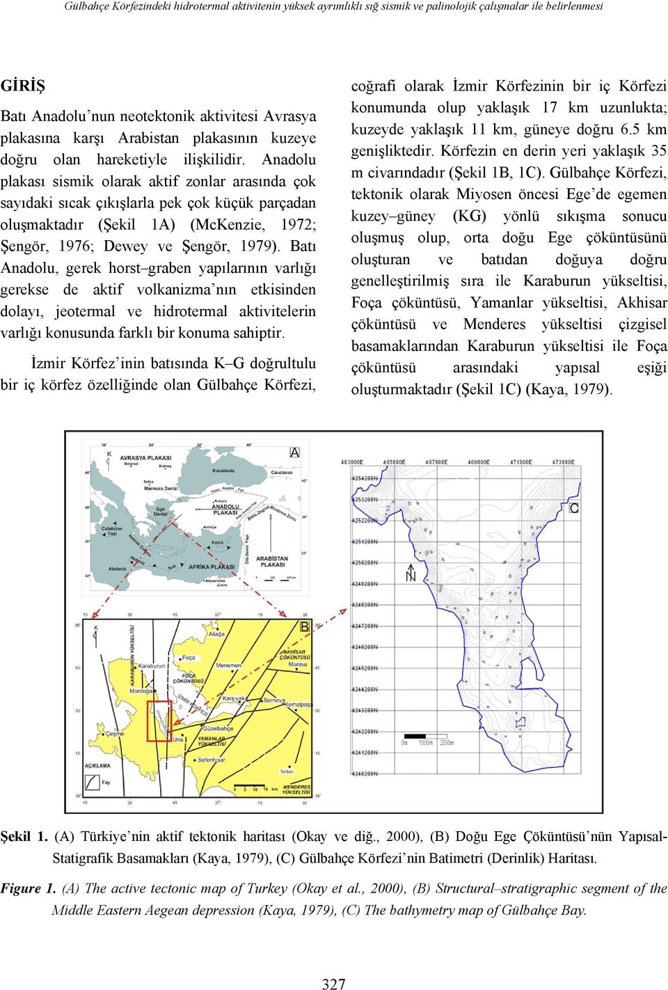 Anadolu plakası sismik olarak aktif zonlar arasında çok sayıdaki sıcak çıkışlarla pek çok küçük parçadan oluşmaktadır (Şekil 1A) (McKenzie, 1972; Şengör, 1976; Dewey ve Şengör, 1979).