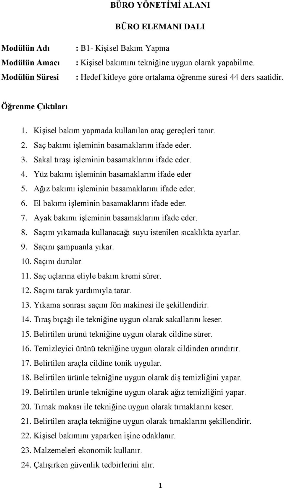 Sakal tıraşı işleminin basamaklarını ifade eder. 4. Yüz bakımı işleminin basamaklarını ifade eder 5. Ağız bakımı işleminin basamaklarını ifade eder. 6. El bakımı işleminin basamaklarını ifade eder. 7.