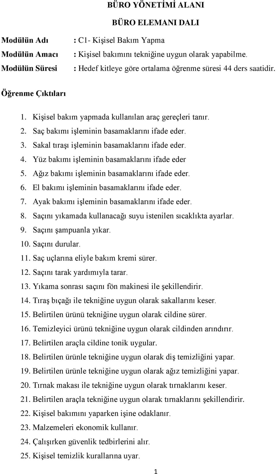 Sakal tıraşı işleminin basamaklarını ifade eder. 4. Yüz bakımı işleminin basamaklarını ifade eder 5. Ağız bakımı işleminin basamaklarını ifade eder. 6. El bakımı işleminin basamaklarını ifade eder. 7.