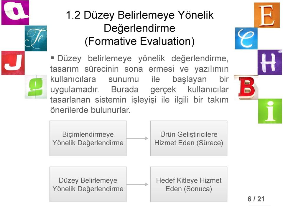 Burada gerçek kullanıcılar tasarlanan sistemin işleyişi ile ilgili bir takım önerilerde bulunurlar.