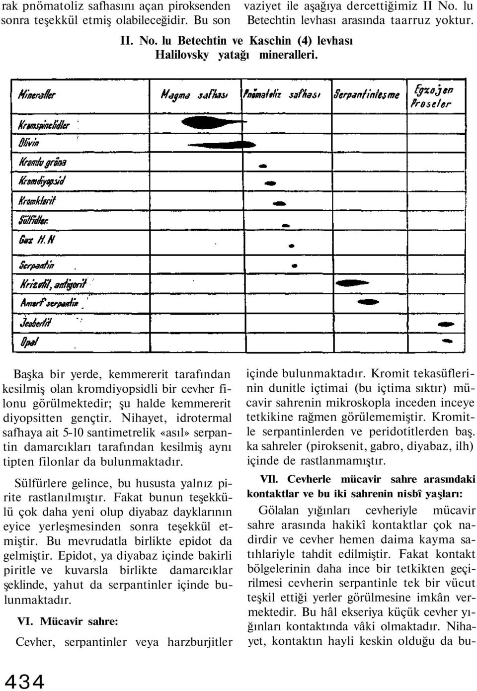 Başka bir yerde, kemmererit tarafından kesilmiş olan kromdiyopsidli bir cevher filonu görülmektedir; şu halde kemmererit diyopsitten gençtir.