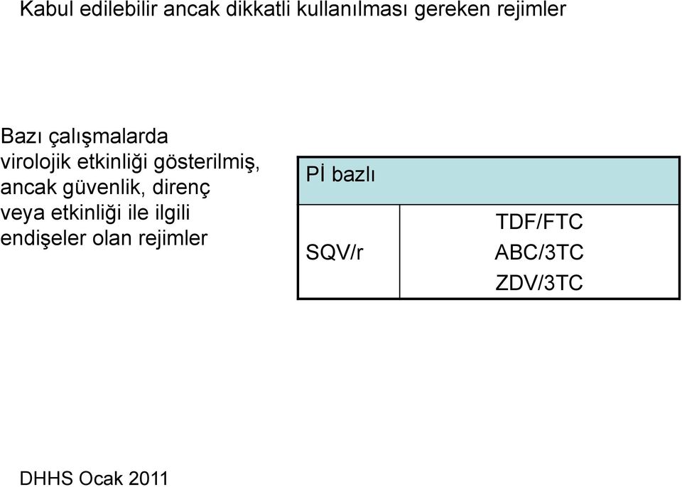 ancak güvenlik, direnç veya etkinliği ile ilgili endişeler