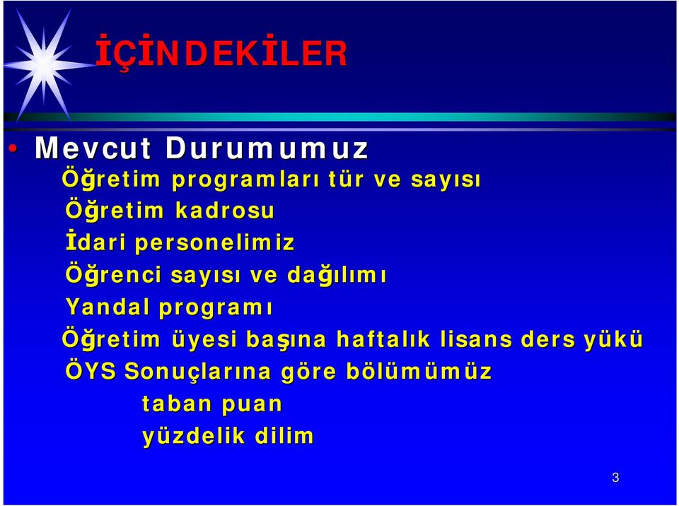 dağılımı Yandal programı Öğretim üyesi başına haftalık lisans