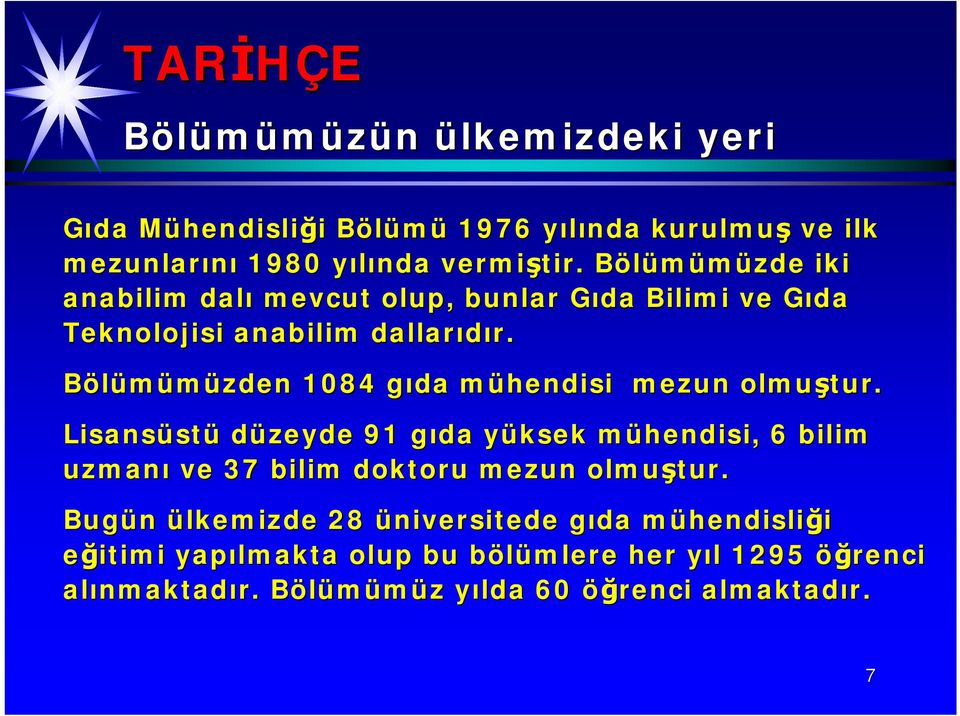 Bölümümüzden 1084 gıda mühendisi mezun olmuştur.