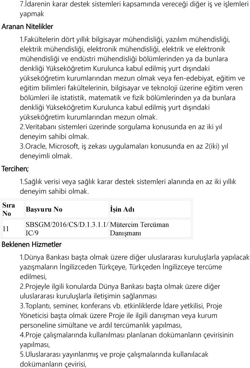 da bunlara yükseköğretim kurumlarından mezun olmak veya fen-edebiyat, eğitim ve eğitim bilimleri fakültelerinin, bilgisayar ve teknoloji üzerine eğitim veren bölümleri ile istatistik, matematik ve