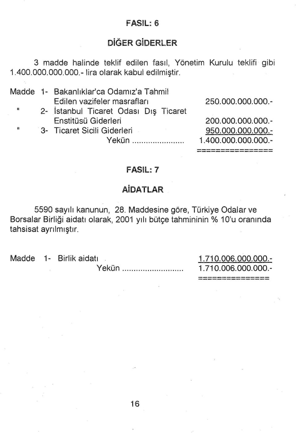 ....., ---------------- FASIL: 7 AiDATlAR 5590 sayılı kanunun, 28.