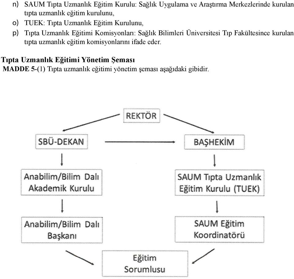 Komisyonları: Sağlık Bilimleri Üniversitesi Tıp Fakültesince kurulan tıpta uzmanlık eğitim