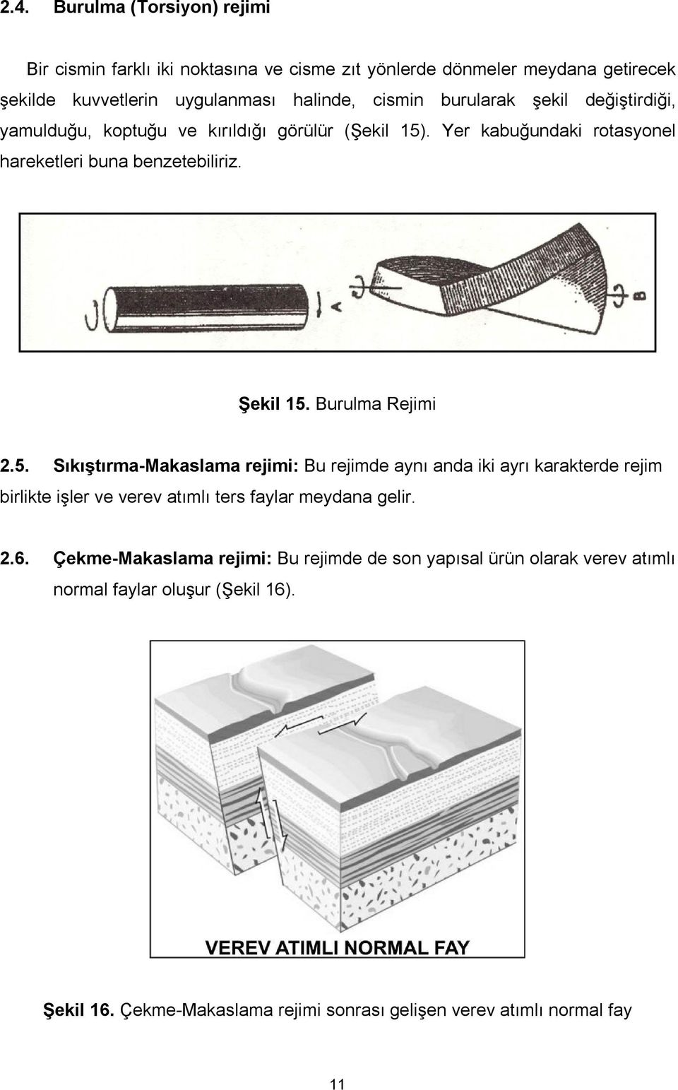 Burulma Rejimi 2.5. Sıkıştırma-Makaslama rejimi: Bu rejimde aynı anda iki ayrı karakterde rejim birlikte işler ve verev atımlı ters faylar meydana gelir. 2.6.