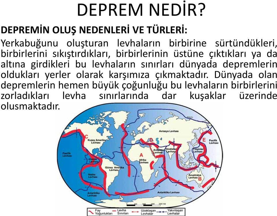 sınırları dünyada depremlerin oldukları yerler olarak karşımıza çıkmaktadır.