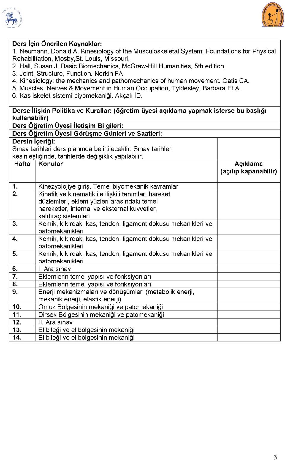 6. Kas iskelet sistemi biyomekaniği. Akçalı İD.