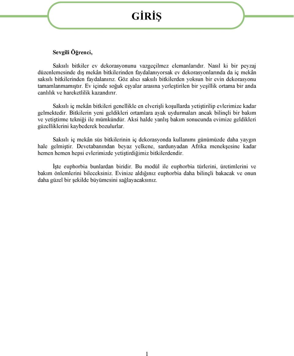 Göz alıcı saksılı bitkilerden yoksun bir evin dekorasyonu tamamlanmamıştır. Ev içinde soğuk eşyalar arasına yerleştirilen bir yeşillik ortama bir anda canlılık ve hareketlilik kazandırır.