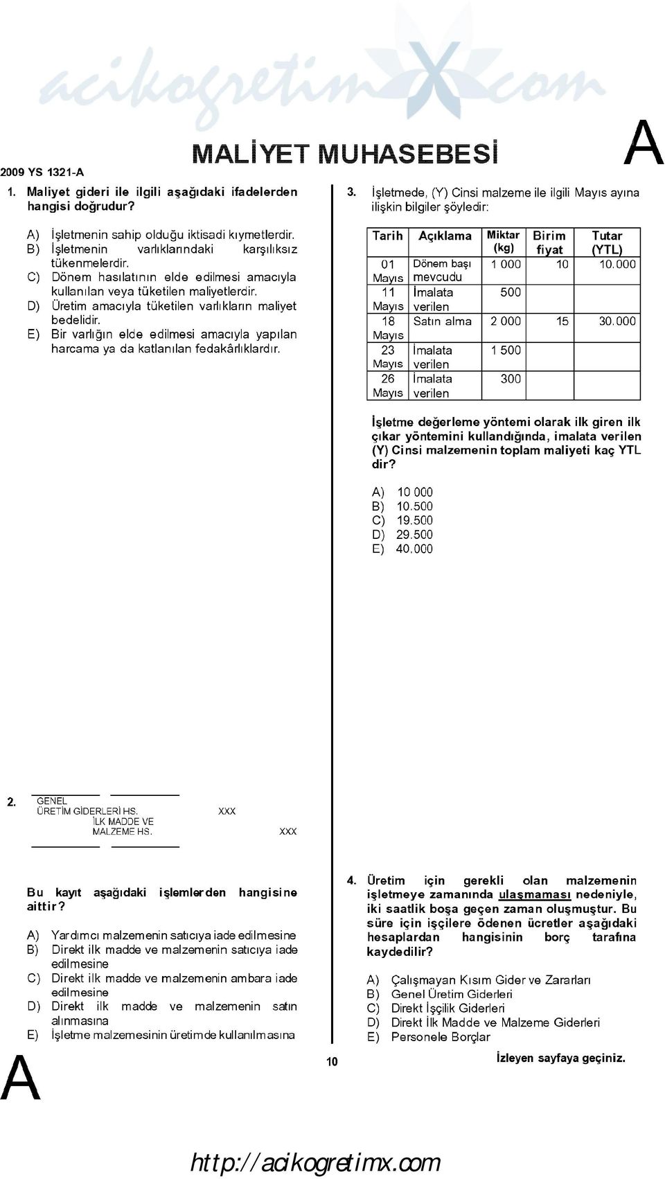 C) Dönem hasılatının elde edilmesi amacıyla kullanılan veya tüketilen maliyetlerdir. D) Üretim amacıyla tüketilen varlı kların maliyet bedelidir.