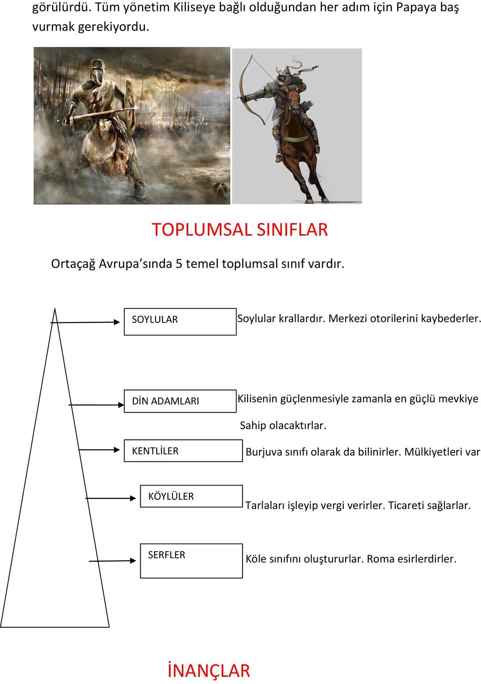 Merkezi otorilerini kaybederler. DİN ADAMLARI Kilisenin güçlenmesiyle zamanla en güçlü mevkiye Sahip olacaktırlar.