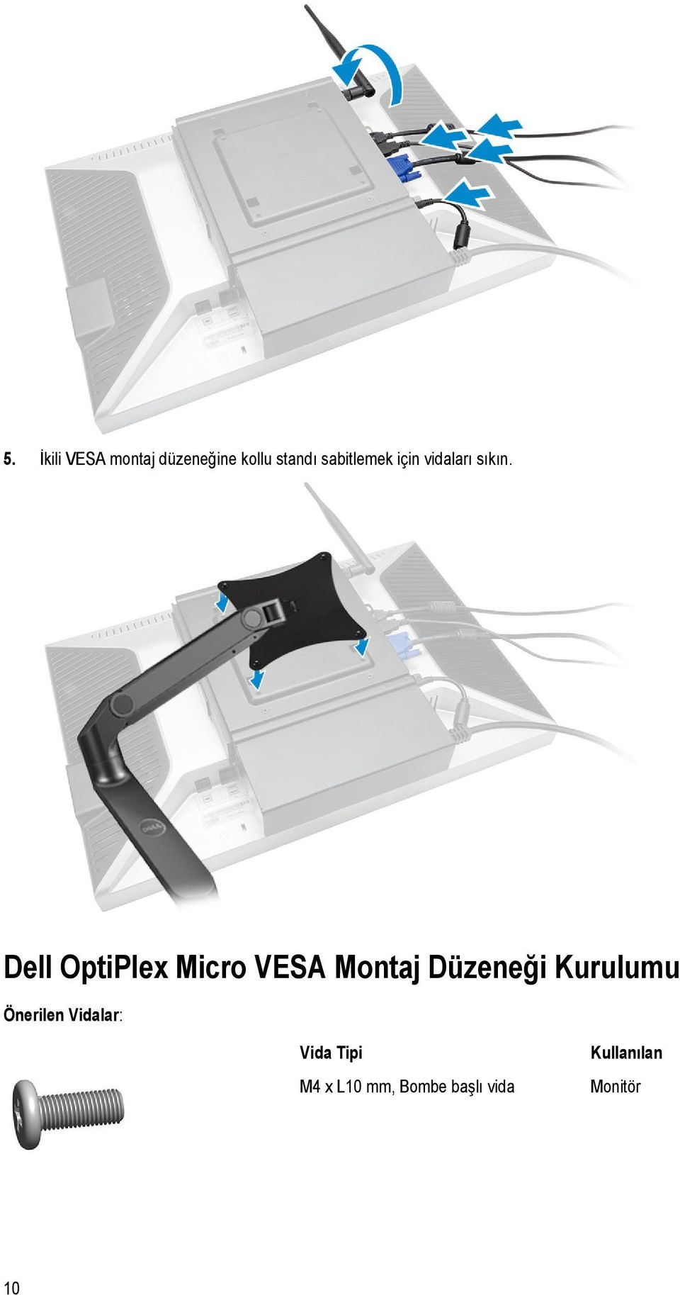 Dell OptiPlex Micro VESA Montaj Düzeneği Kurulumu
