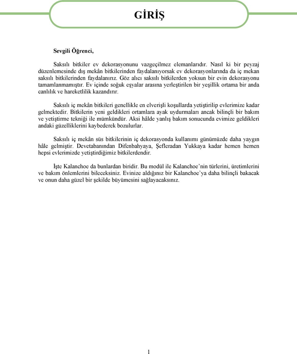 Göz alıcı saksılı bitkilerden yoksun bir evin dekorasyonu tamamlanmamıştır. Ev içinde soğuk eşyalar arasına yerleştirilen bir yeşillik ortama bir anda canlılık ve hareketlilik kazandırır.