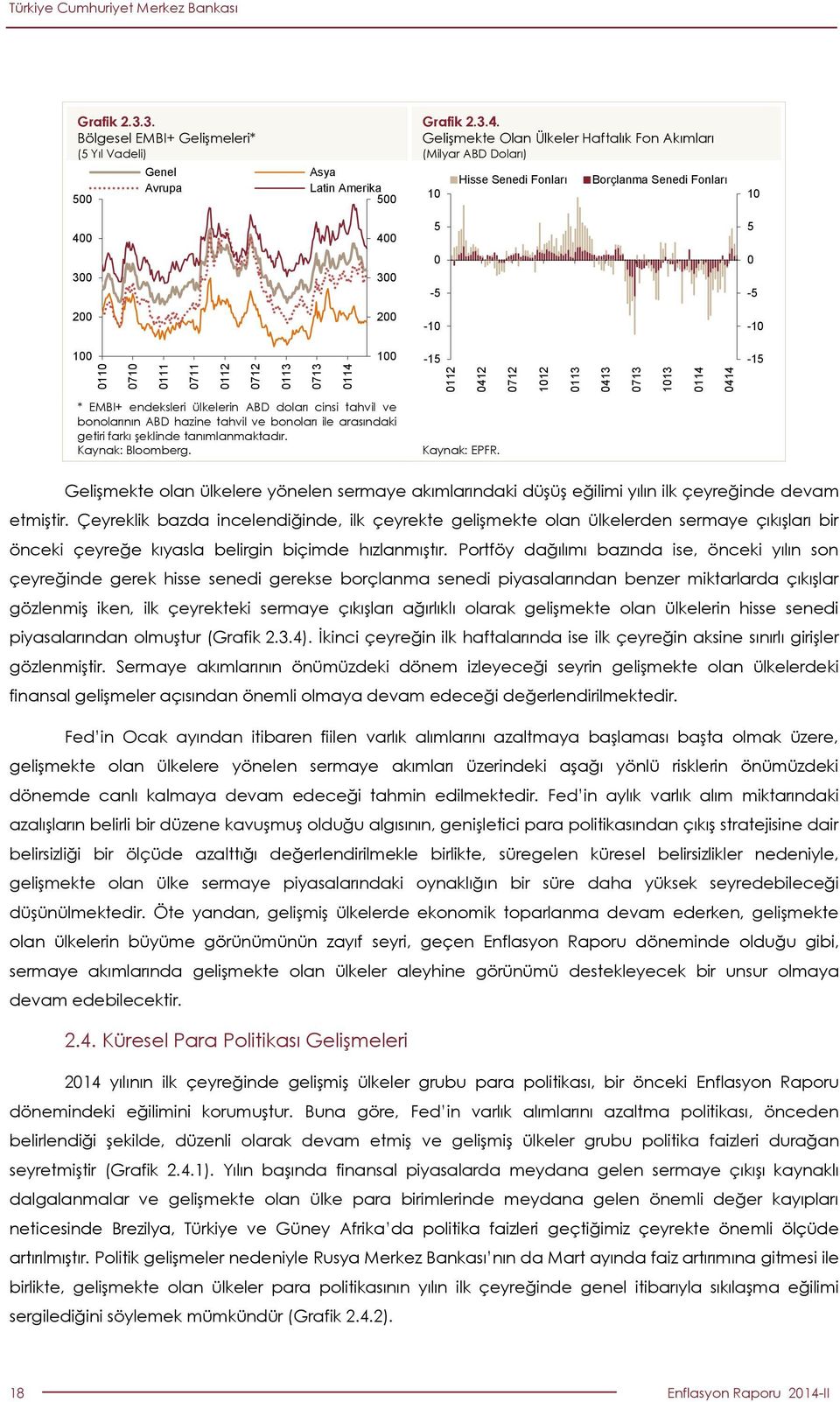 Doları) 1 Hisse Senedi Fonları Borçlanma Senedi Fonları 1 5 5 3 3-5 -5-1 -1 1 1-15 -15 * EMBI+ endeksleri ülkelerin ABD doları cinsi tahvil ve bonolarının ABD hazine tahvil ve bonoları ile arasındaki