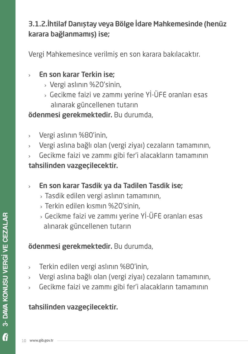 Bu durumda, Vergi aslının %80 inin, Vergi aslına bağlı olan (vergi ziyaı) cezaların tamamının, Gecikme faizi ve zammı gibi fer i alacakların tamamının tahsilinden vazgeçilecektir.