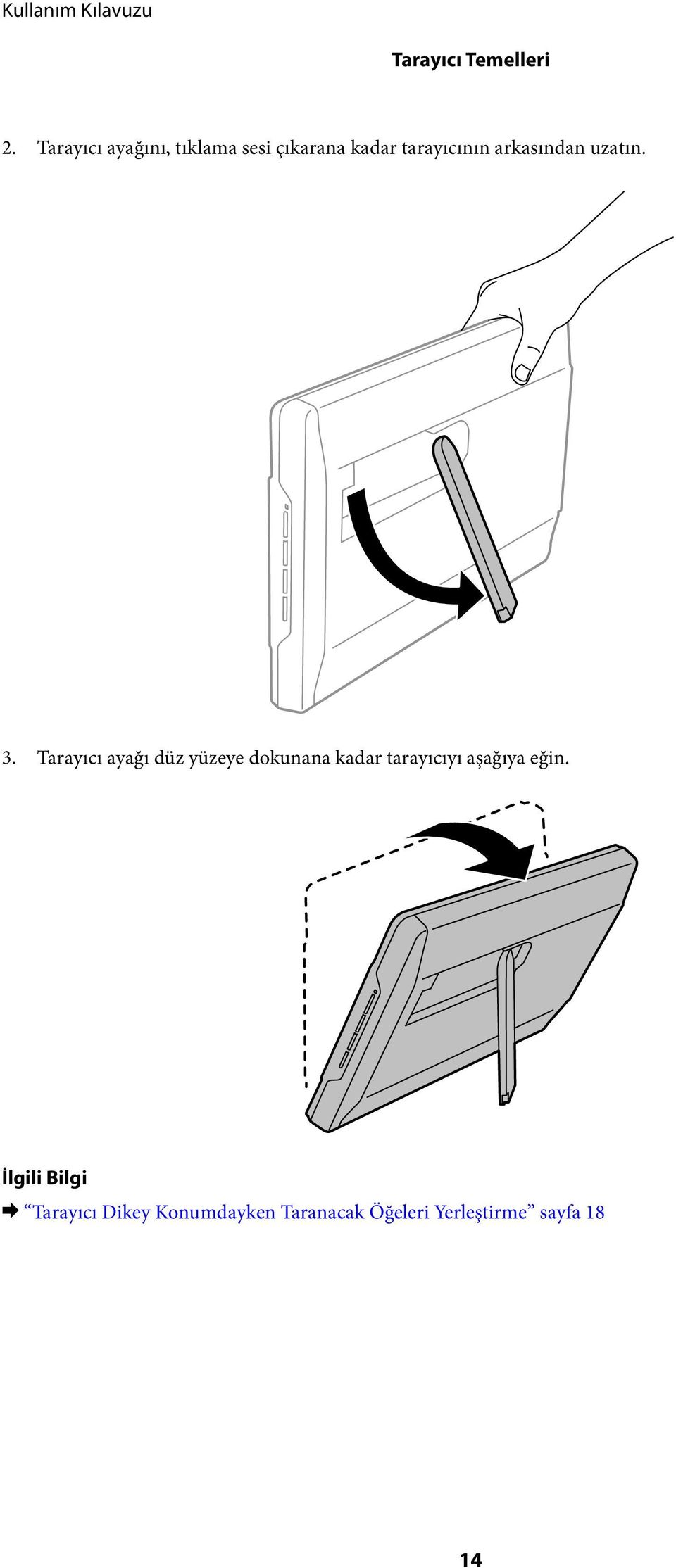 arkasından uzatın. 3.